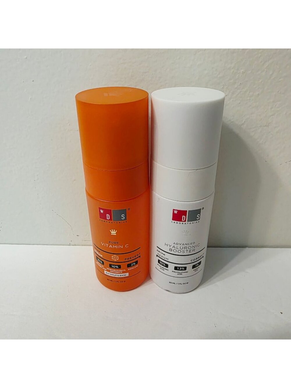 2 DS Laboratories Serums Hyaluronic Booster Pure and Vitamin C 1Fl Oz